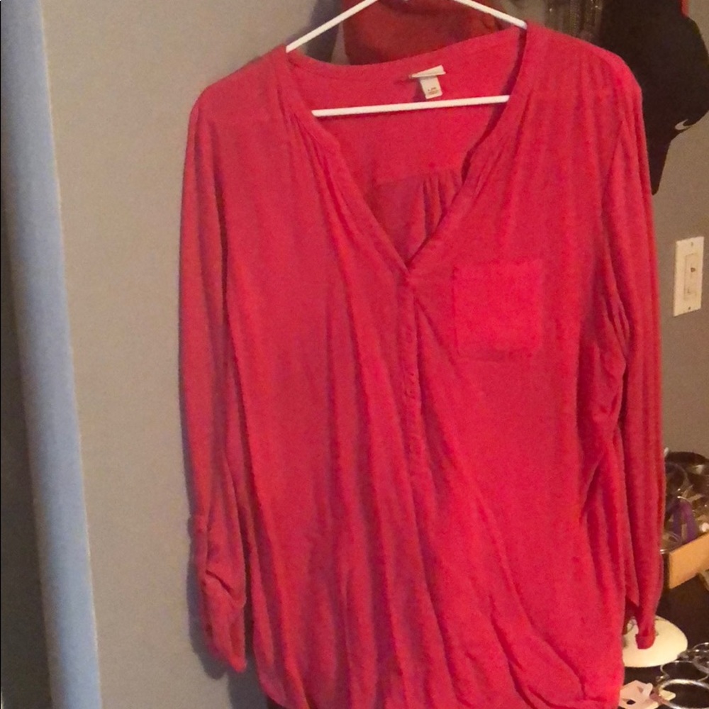 Pink henley shirt